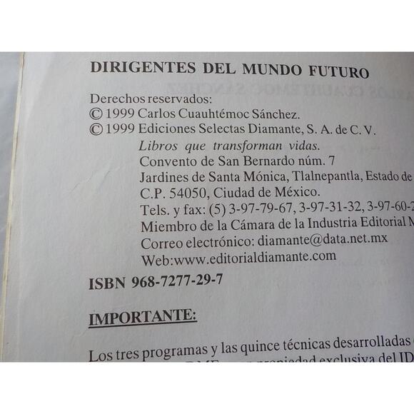 Dirigentes del Mundo Futuro Carlos Cuauhtemoc Sanchez DMF Diamante 1999 - Picture 6 of 6